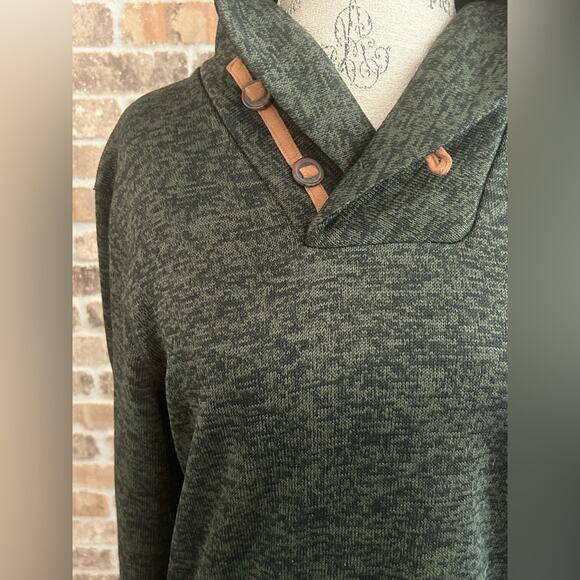 Le 31 par simons forest green pullover sweater shawl neck women’s sz medium knit - Picture 7 of 11